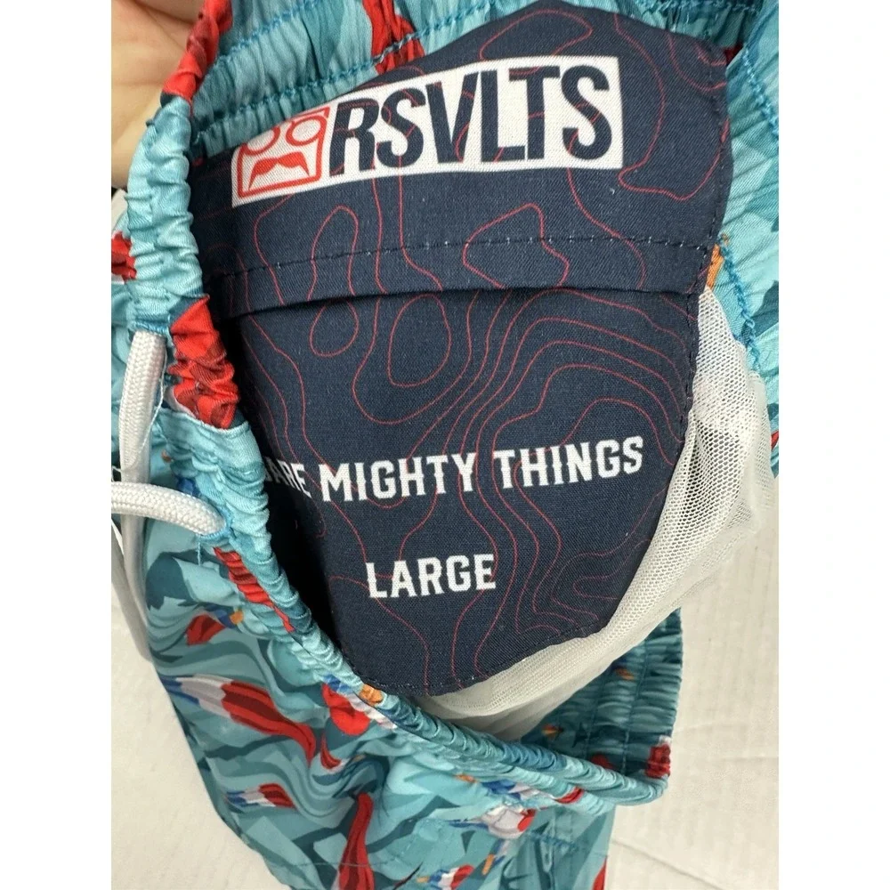 RSVLTS Swim Trunks Boys Lot Of 2 Watercolor Waves Surfer/Bomb-pop Lined